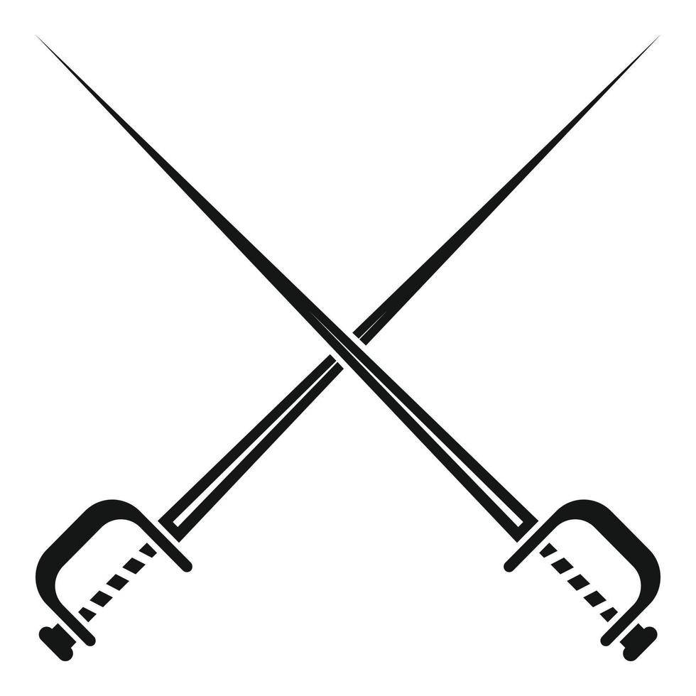 gekreuztes Schwert-Symbol, einfacher Stil vektor