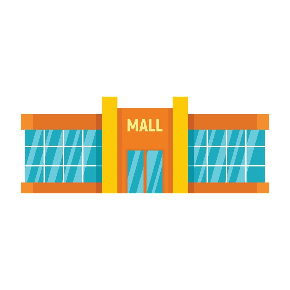 Einkaufszentrum-Symbol, flacher Stil vektor