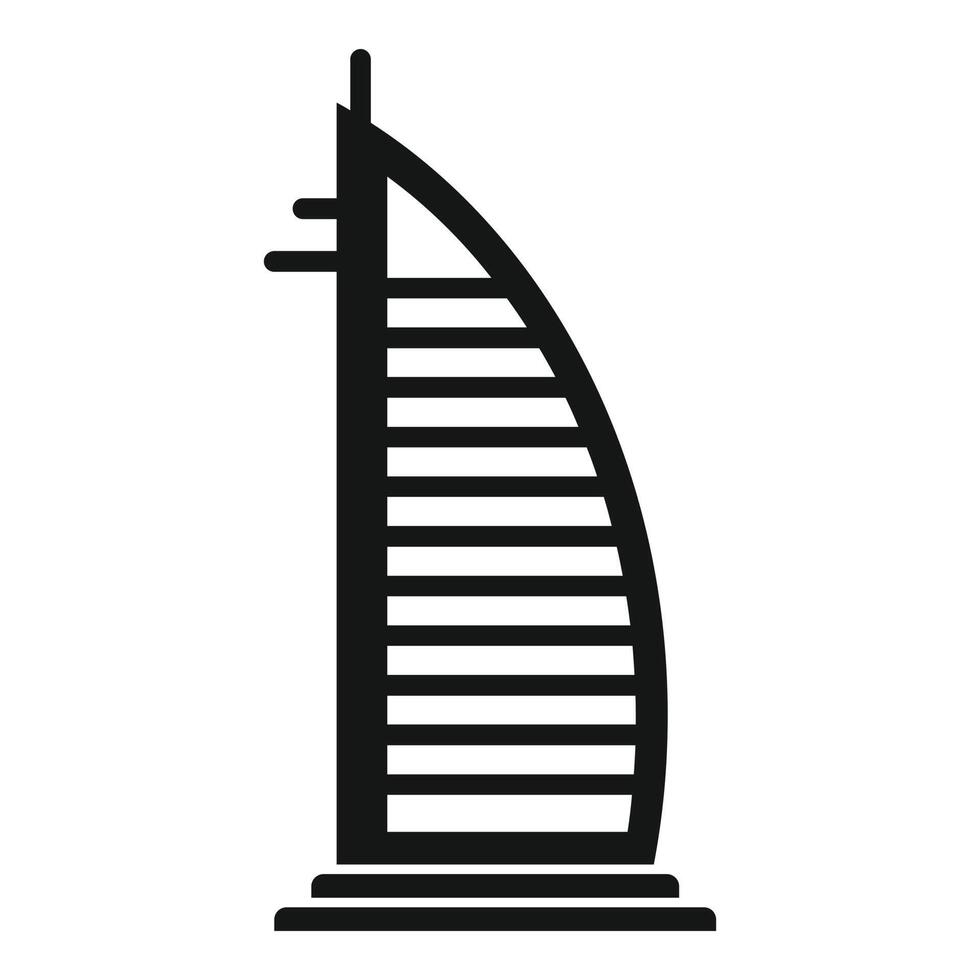 dubai burj al arab symbol, einfacher stil vektor