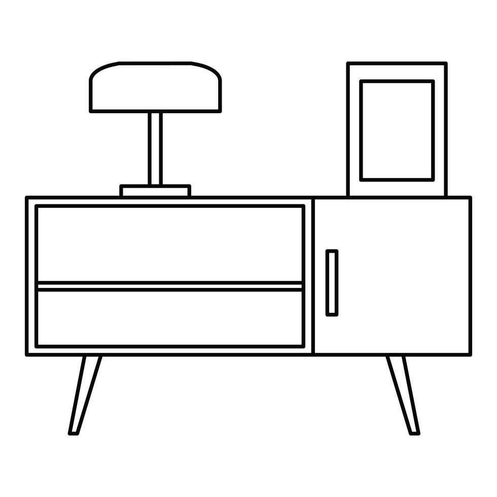 Nachttisch-Symbol, Umrissstil vektor