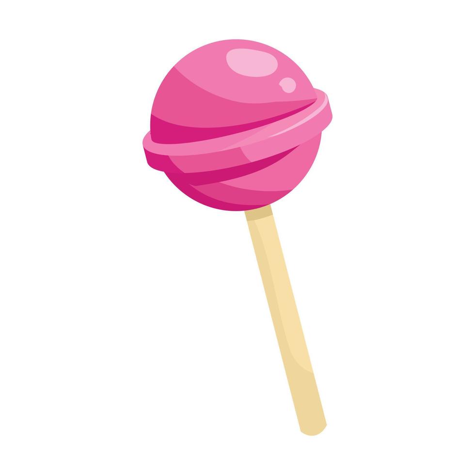 Rundes rosa Lollipop-Symbol im Cartoon-Stil vektor