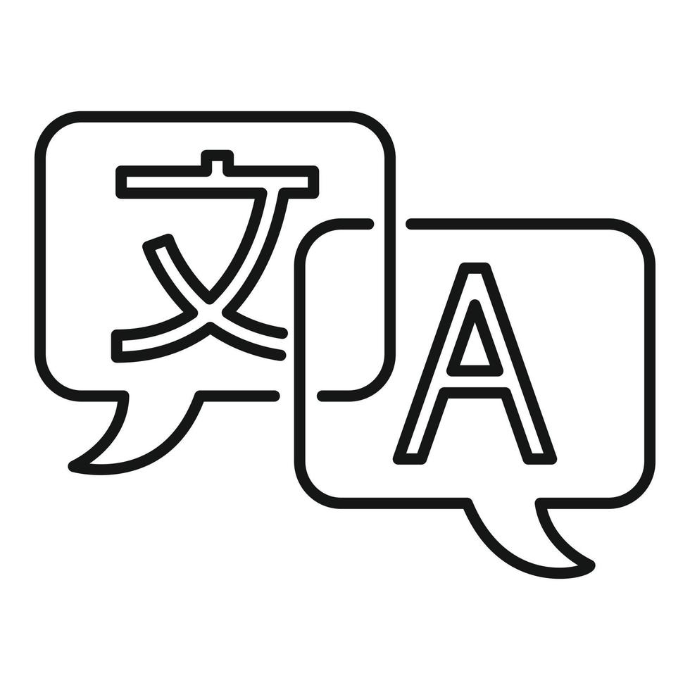 Übersetzer-Chat-Symbol, Umrissstil vektor
