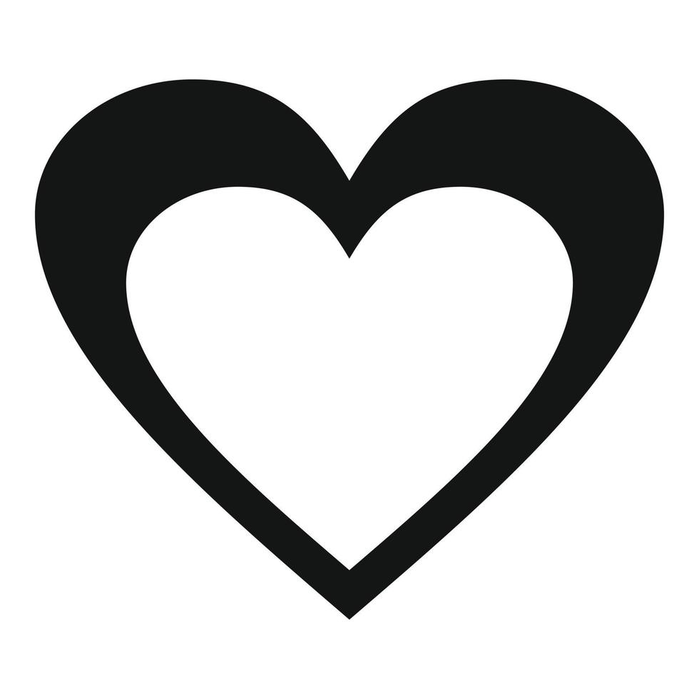 enorm hjärta ikon, enkel stil. vektor