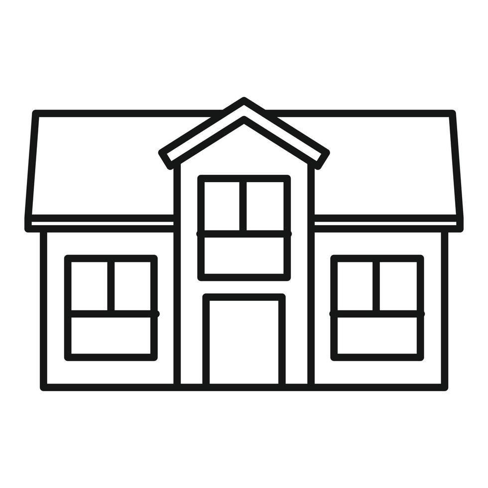 bostads- stuga ikon, översikt stil vektor