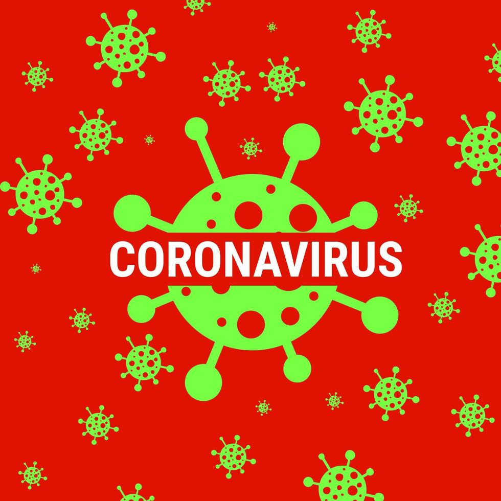 röd coronavirus varning affisch med covid 19 ikon vektor covid19 medvetenhet affisch