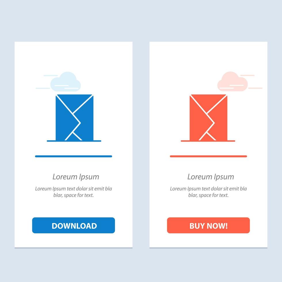 E-Mail-Umschlag E-Mail-Nachricht gesendet blau und rot herunterladen und jetzt kaufen Web-Widget-Kartenvorlage vektor