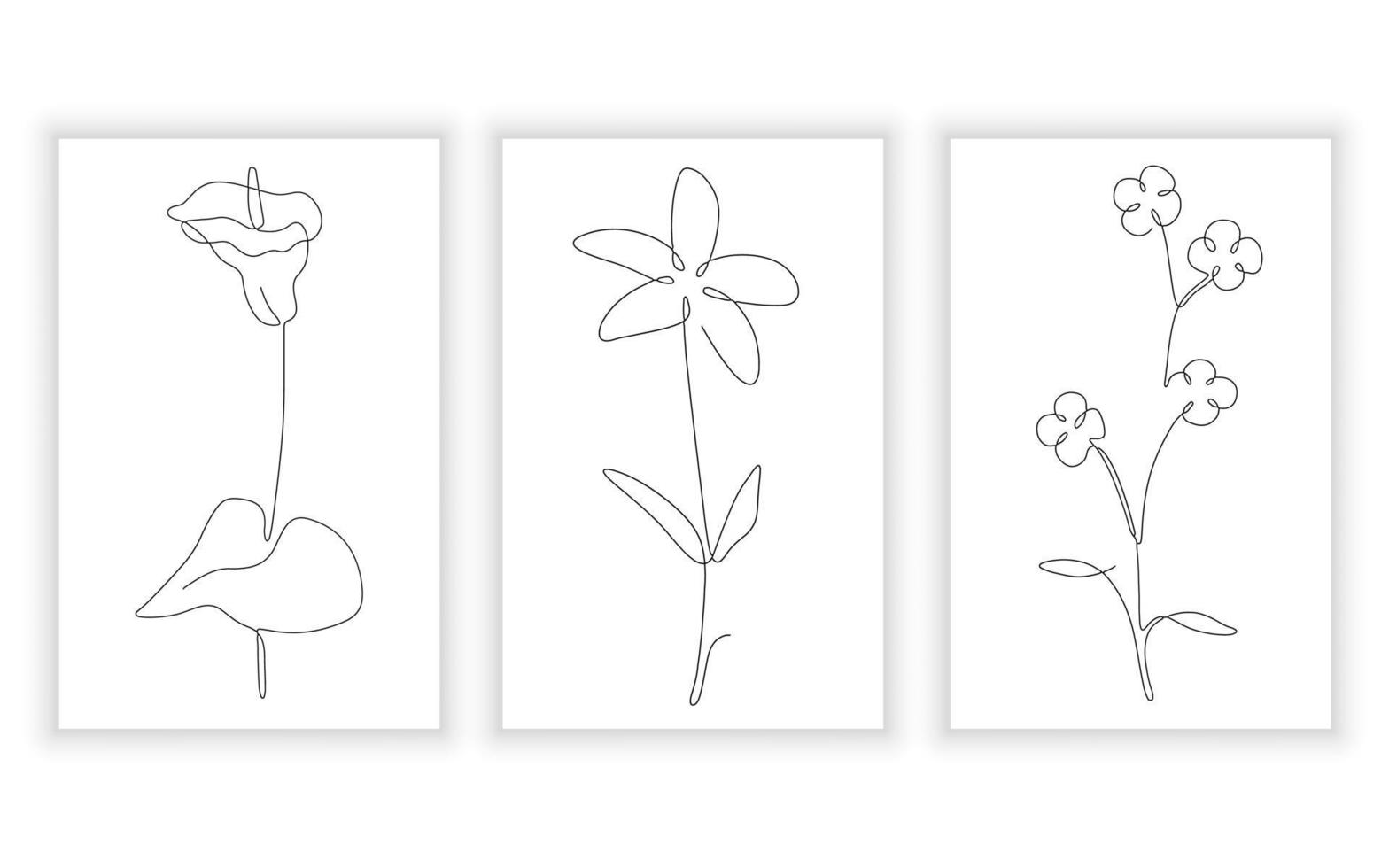 elegant blomma och växt i ett linje konst stil. kontinuerlig linje konst i minimalistisk för logotyp och tryckbar design. vektor illustration.