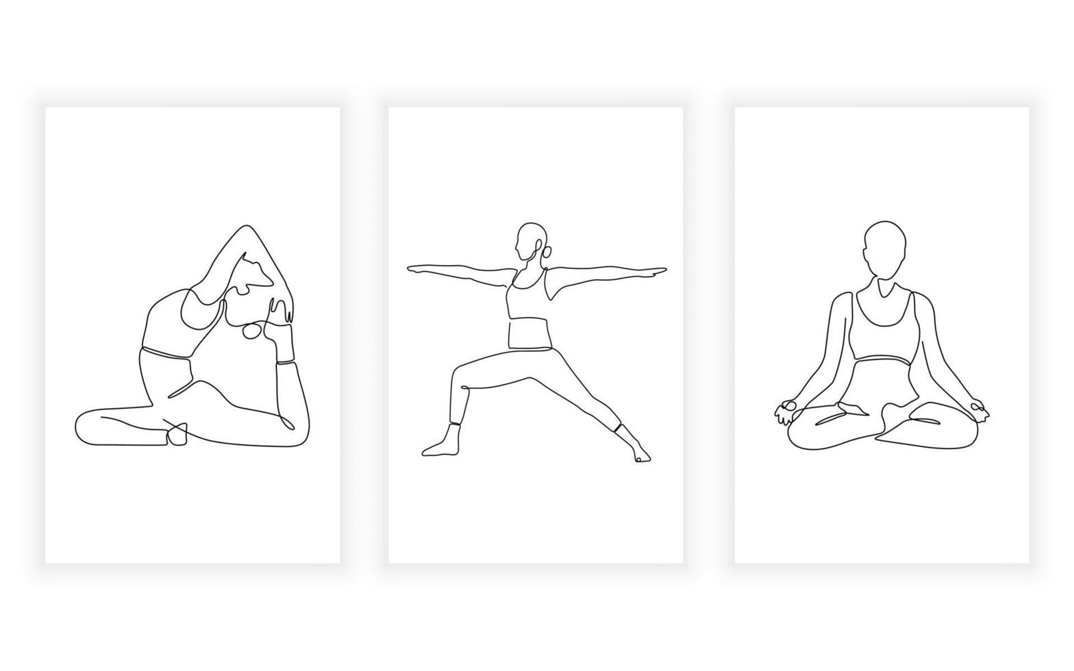 abstrakt minimalistisk yoga och träning. modern enda linje konst stil. vektor