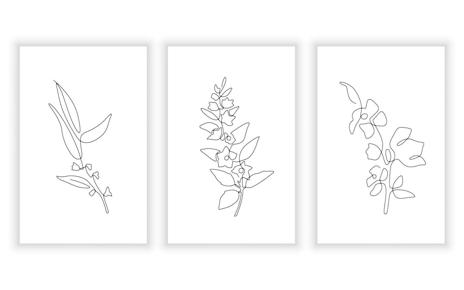 kontinuerlig linje konst blomma och botanisk begrepp element samling. minimal begrepp. vektor