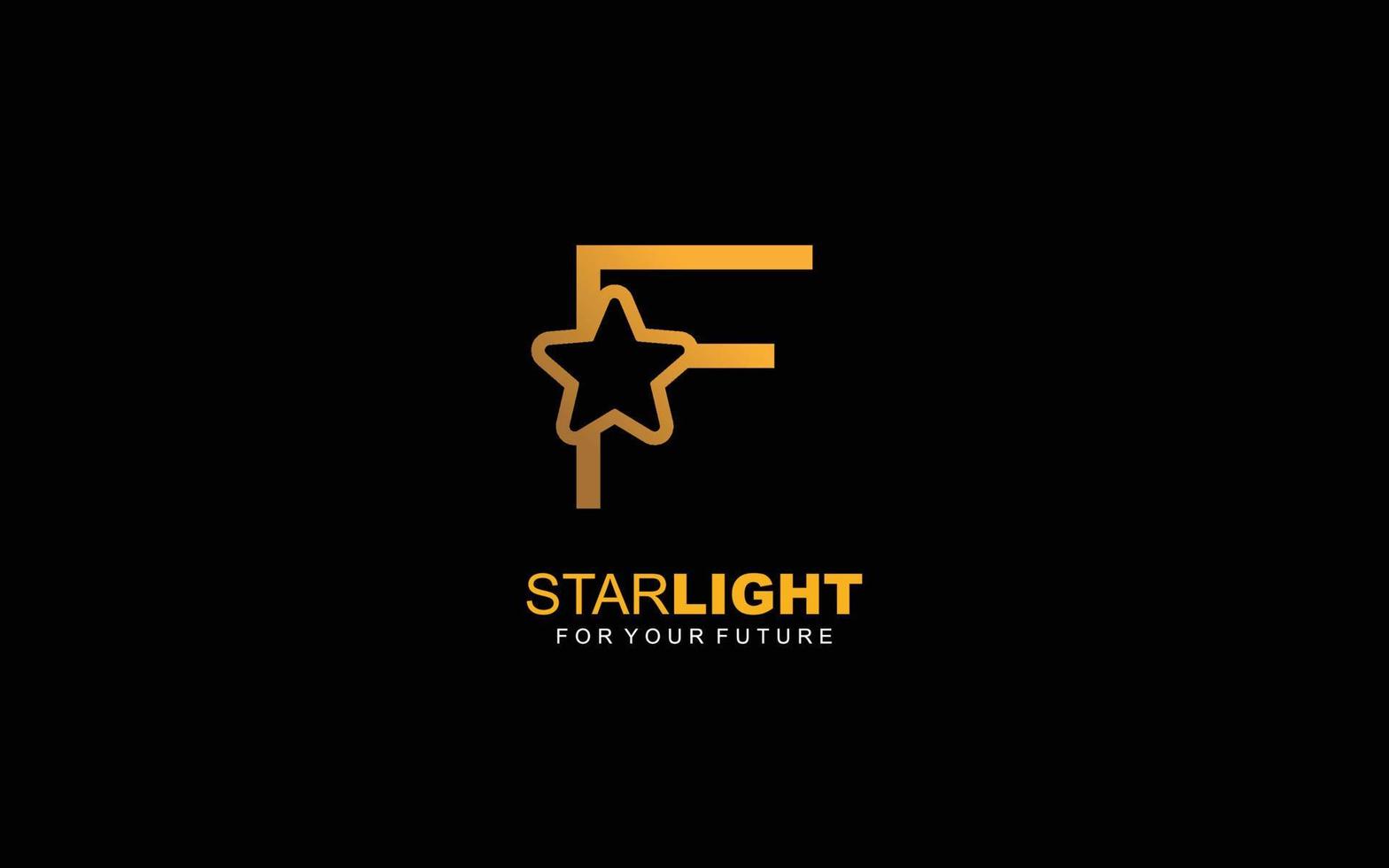 f logotyp stjärna för branding företag. brev mall vektor illustration för din varumärke.