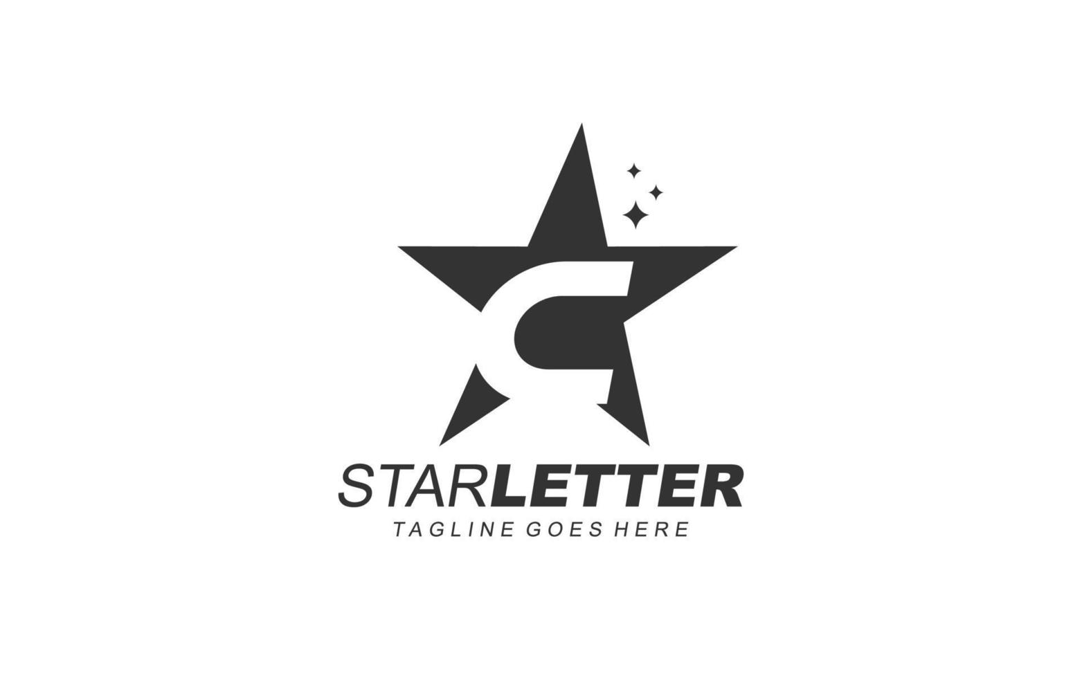 c-Logo-Stern für Markenunternehmen. Briefvorlage Vektor-Illustration für Ihre Marke. vektor