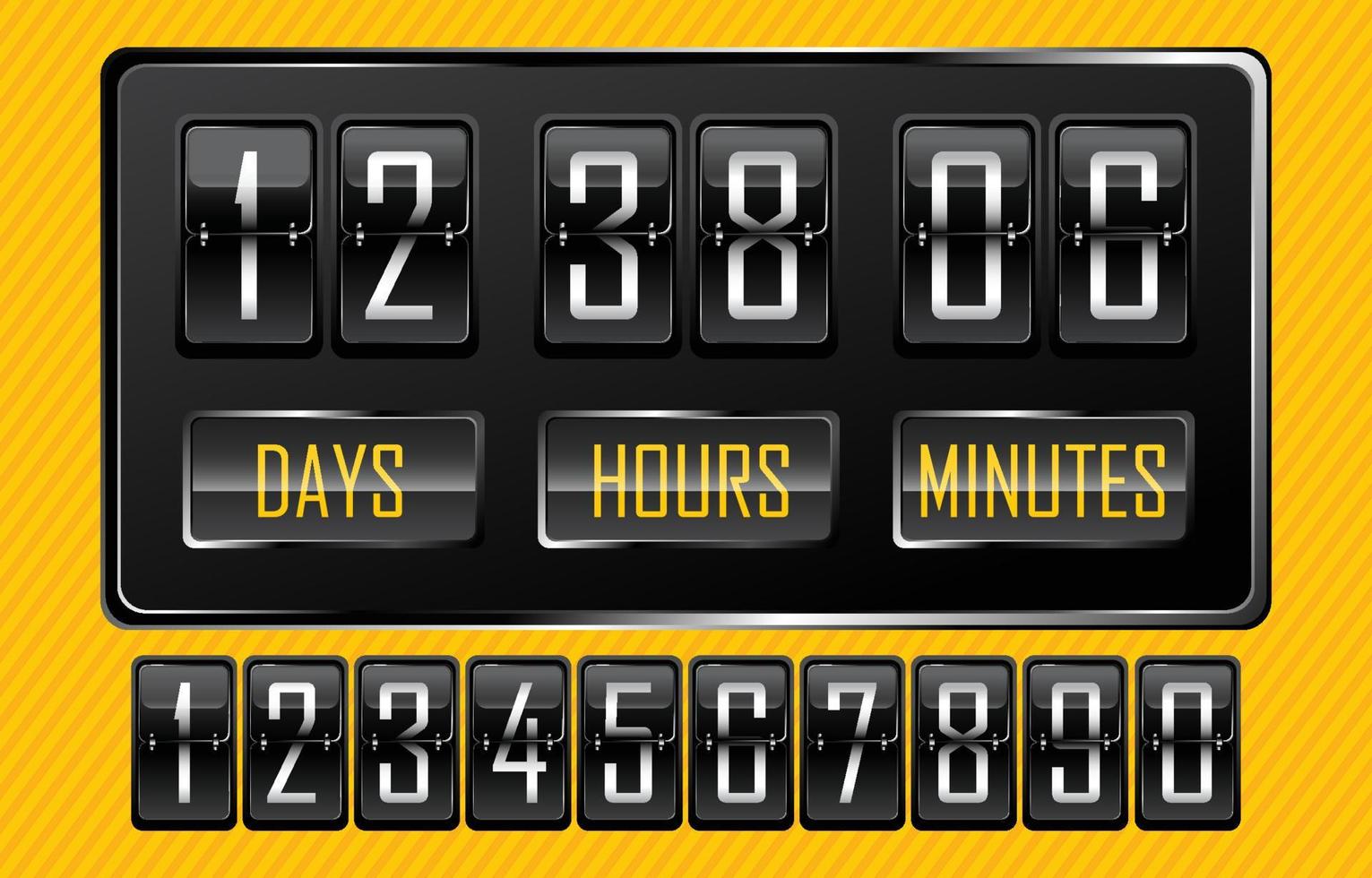 Flip-Clock-Vorlage für den Countdown des neuen Jahres vektor