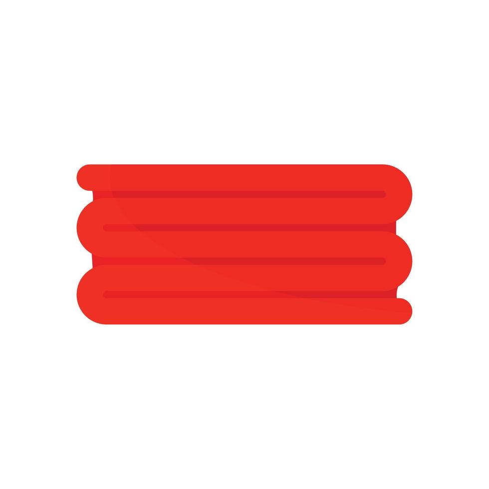 röd stor handduk ikon, platt stil vektor