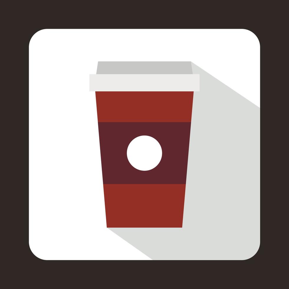 papper kopp av kaffe ikon, platt stil vektor