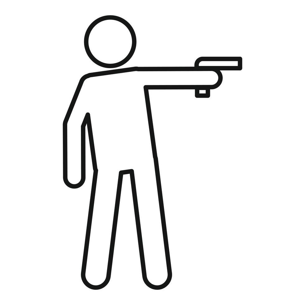 Symbol für Pistolengewalt, Umrissstil vektor