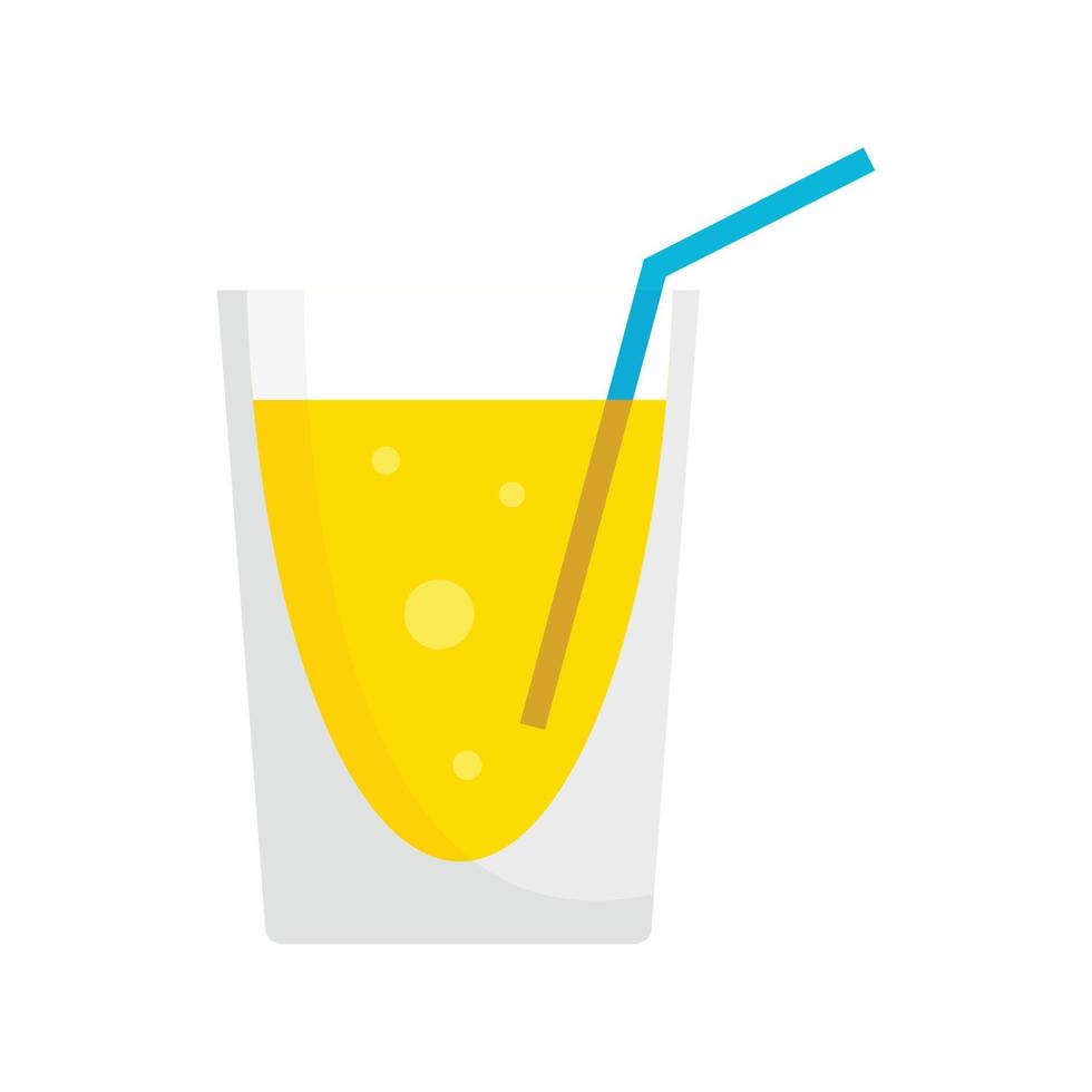 citronsaft cocktail ikon, platt stil vektor