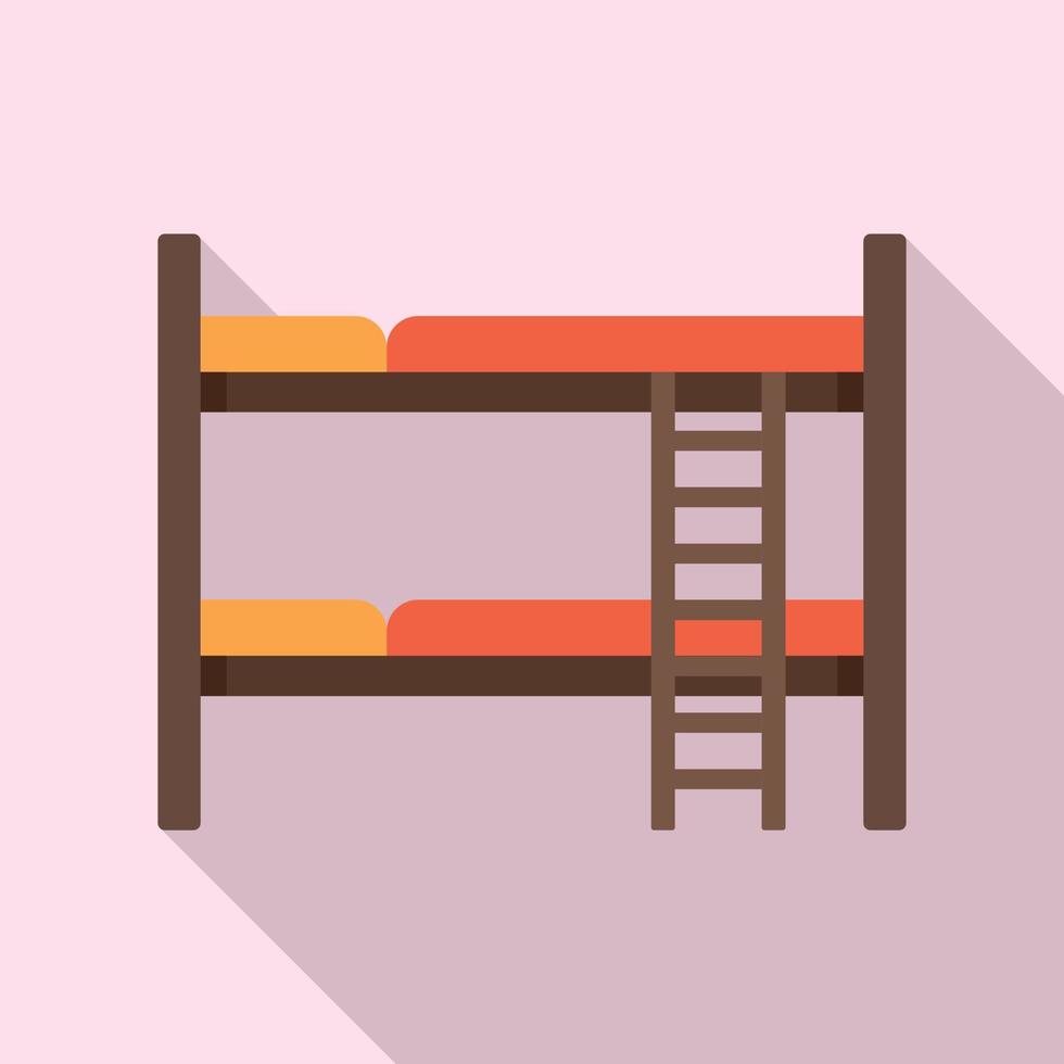 vandrarhem sovbrits säng ikon, platt stil vektor