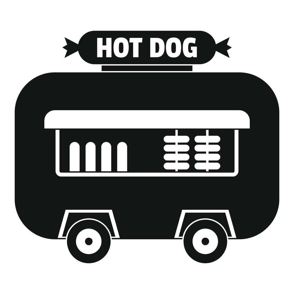 Hot-Dog-Shop-Trailer-Symbol, einfacher Stil. vektor