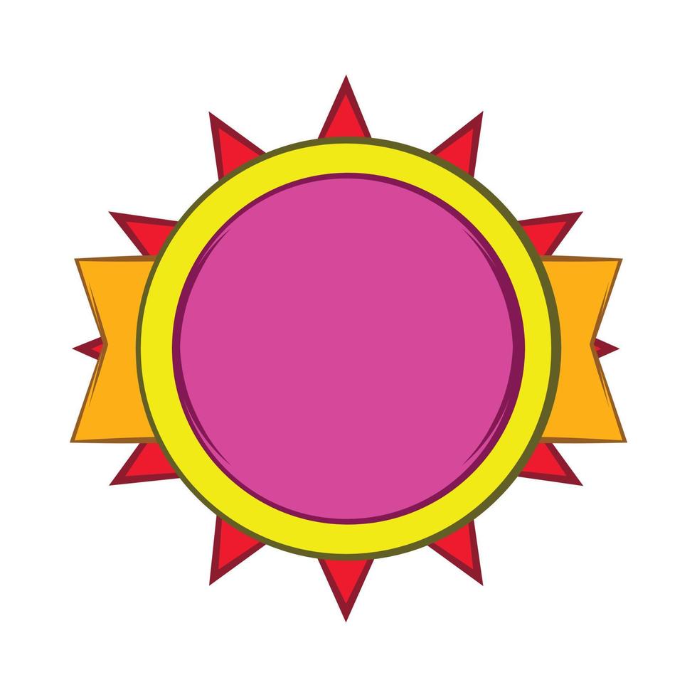 runda violett bricka ikon, tecknad serie stil vektor