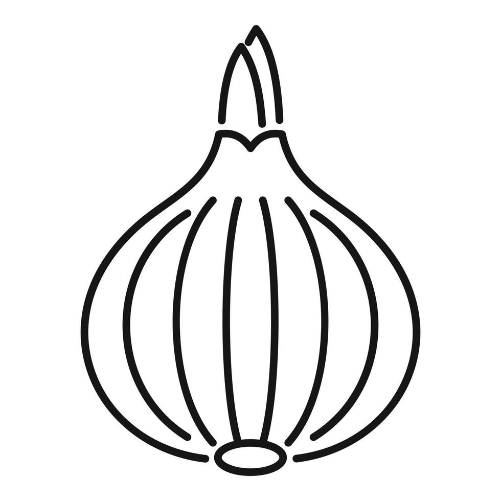 vegetabiliska lök ikon, översikt stil vektor