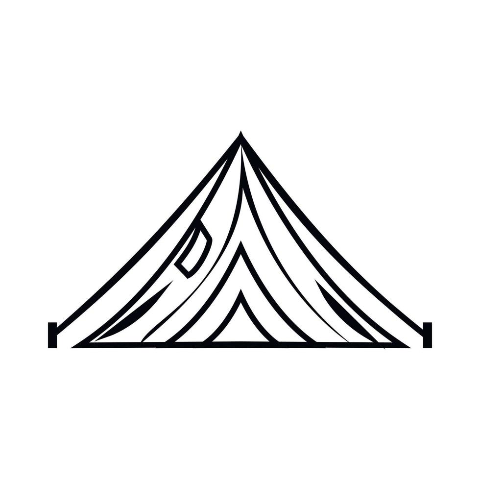 tält ikon, översikt stil vektor