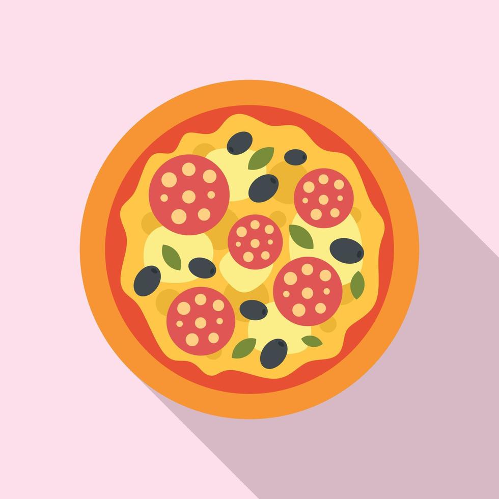 oliv italiensk pizza ikon, platt stil vektor