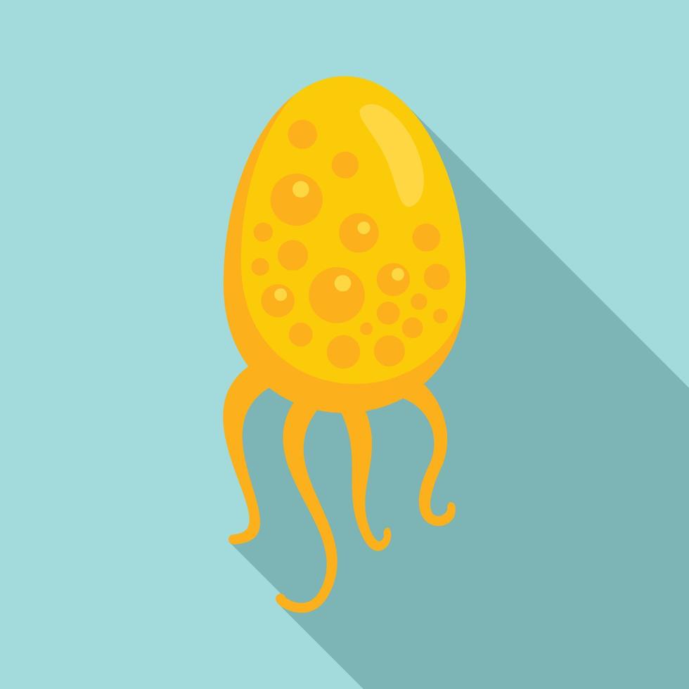 bläckfisk bakterie ikon, platt stil vektor