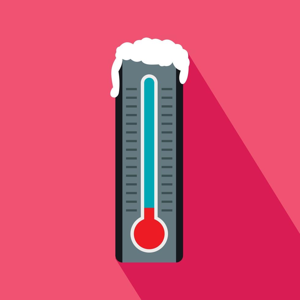 Gefrorenes Thermometer-Symbol im flachen Stil vektor