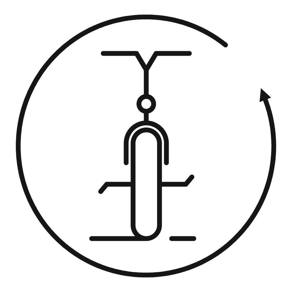 Symbol für Fahrradmiete erneuern, Umrissstil vektor