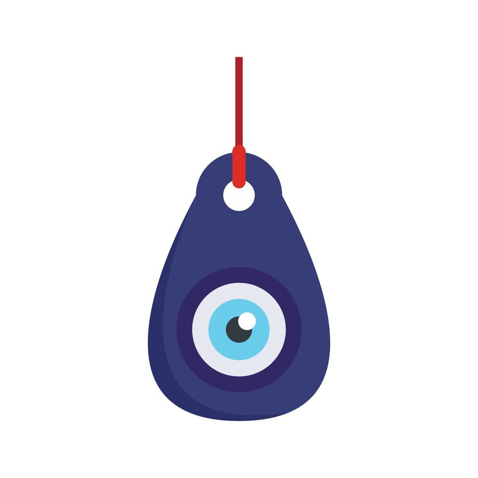 blaues Augenmedaillon-Symbol, flacher Stil vektor