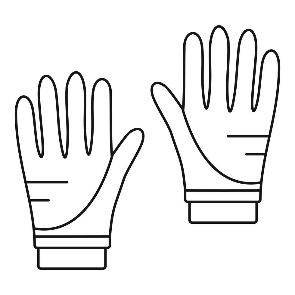 Symbol für Tauchhandschuhe, Umrissstil vektor
