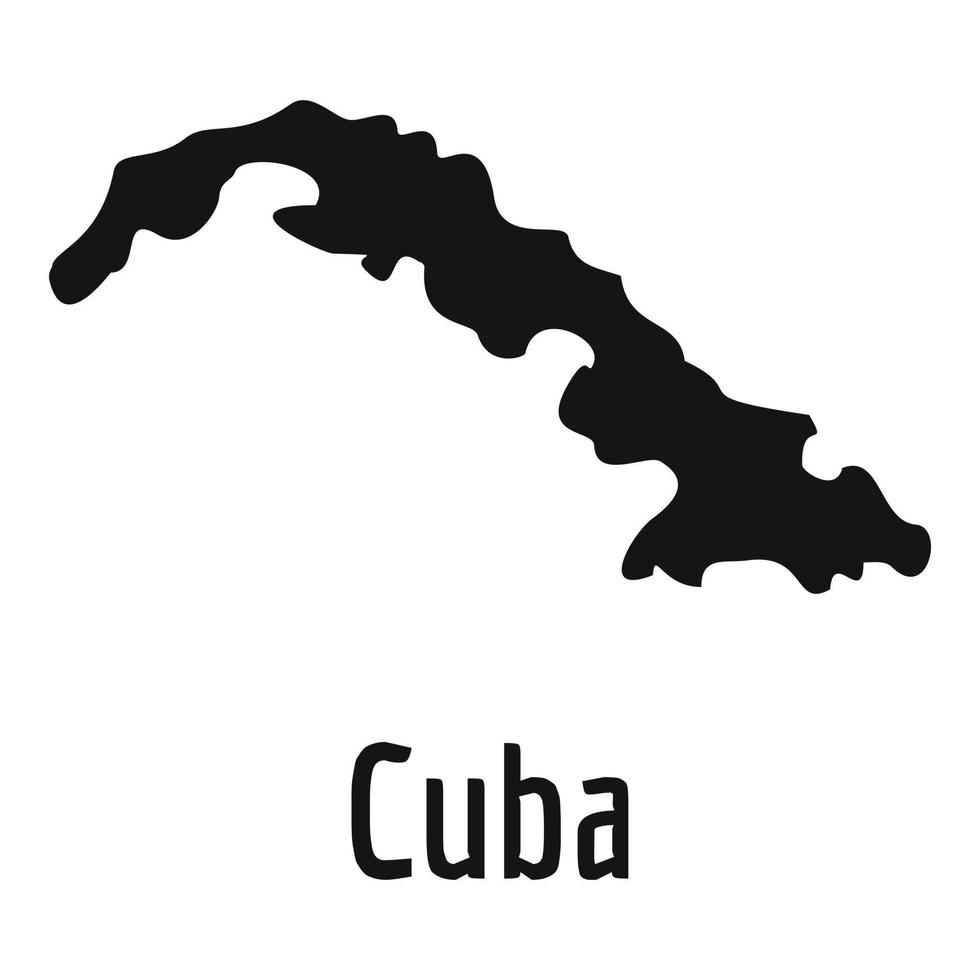 kuba-karte im schwarzen vektor einfach