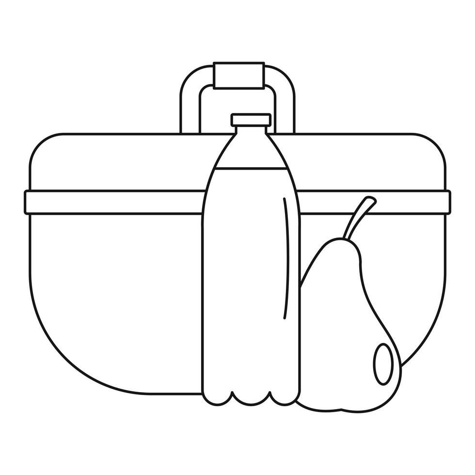 Birnen-Lunchbox-Symbol, Umrissstil vektor