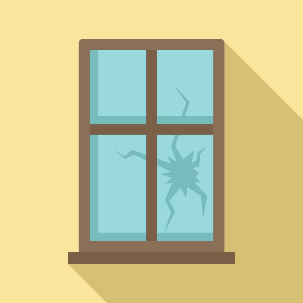 bruten fönster ikon, platt stil vektor