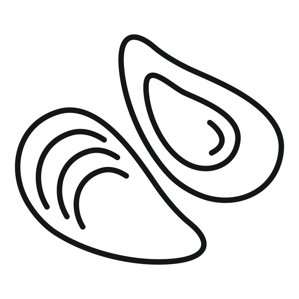 Symbol für französische Muscheln, Umrissstil vektor