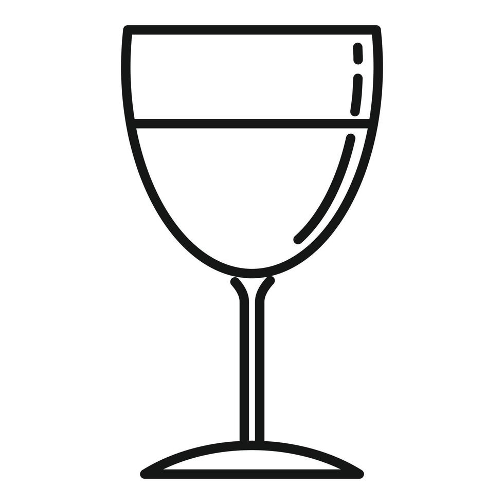 Weinglas-Symbol trinken, Umrissstil vektor
