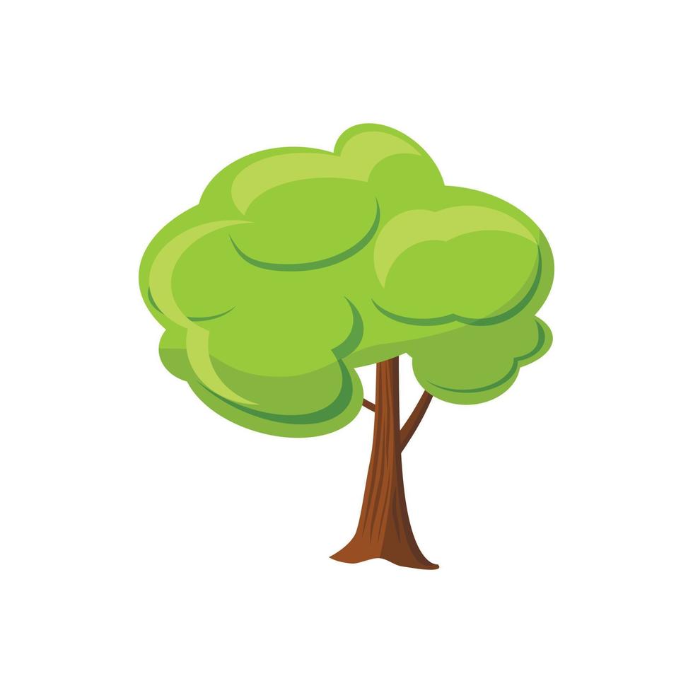 grünes Baumsymbol, Cartoon-Stil vektor