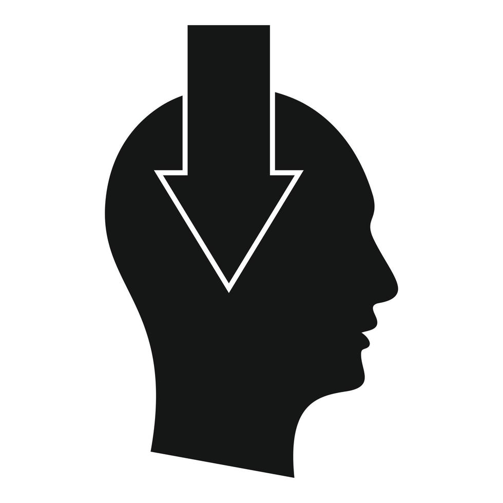 Stress-Kopfschmerz-Symbol, einfacher Stil vektor