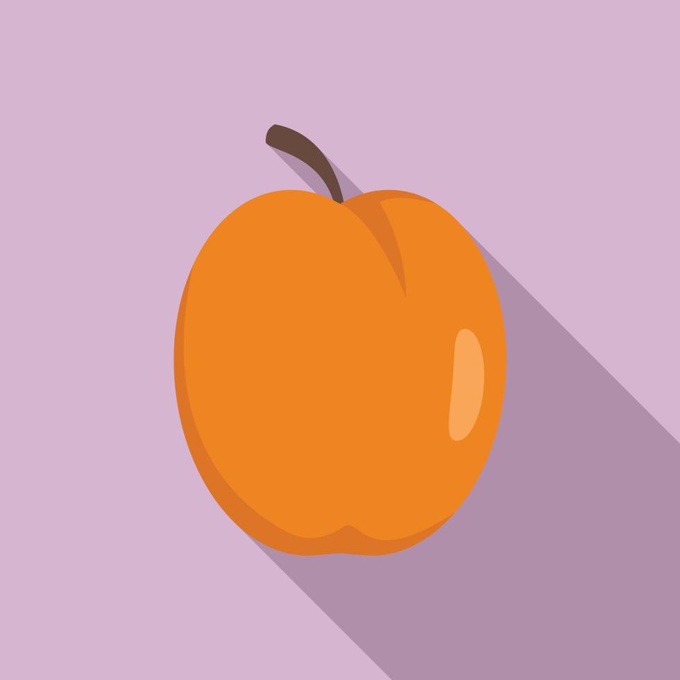organisk persika ikon, platt stil vektor