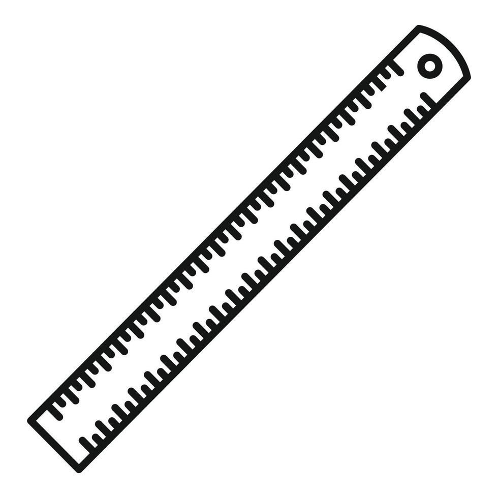 Metalllineal-Symbol, Umrissstil vektor