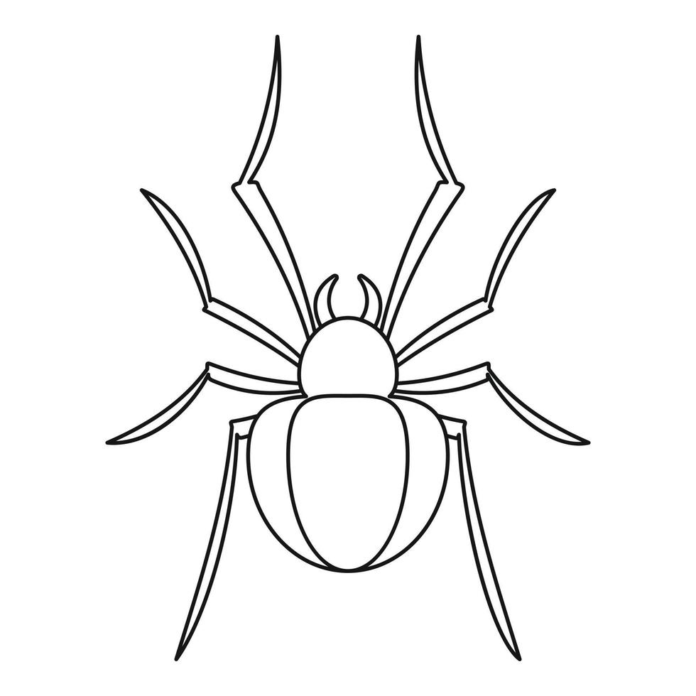 svart hus Spindel ikon, översikt stil vektor