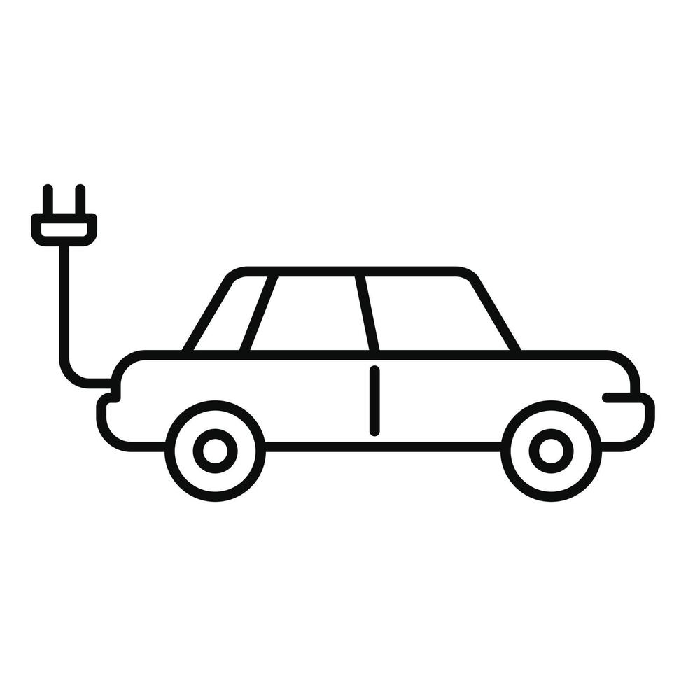 elektrisk bil ikon, översikt stil vektor