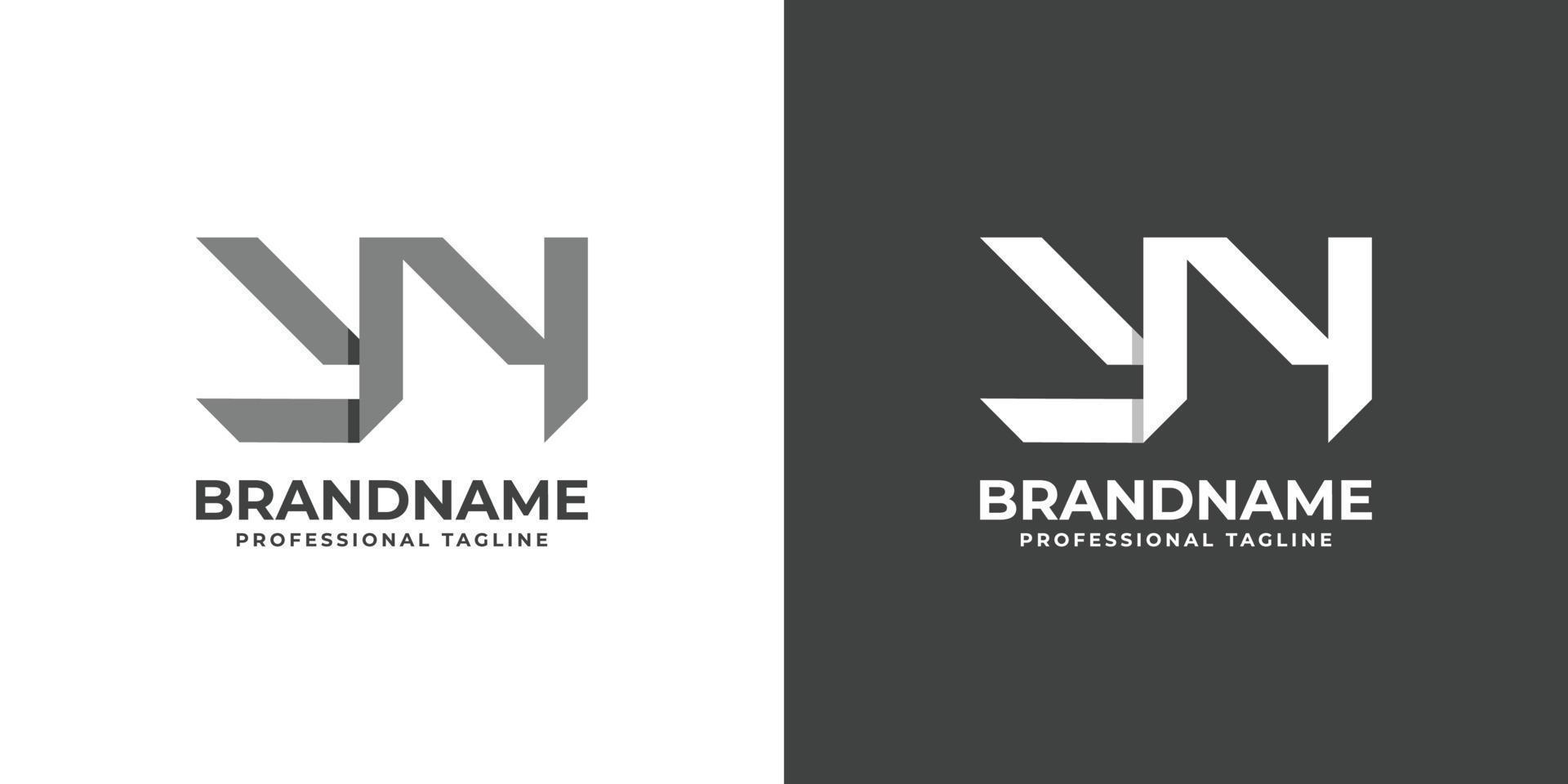 brev yn eller ny monogram logotyp, lämplig för några företag med yn eller ny initialer. vektor