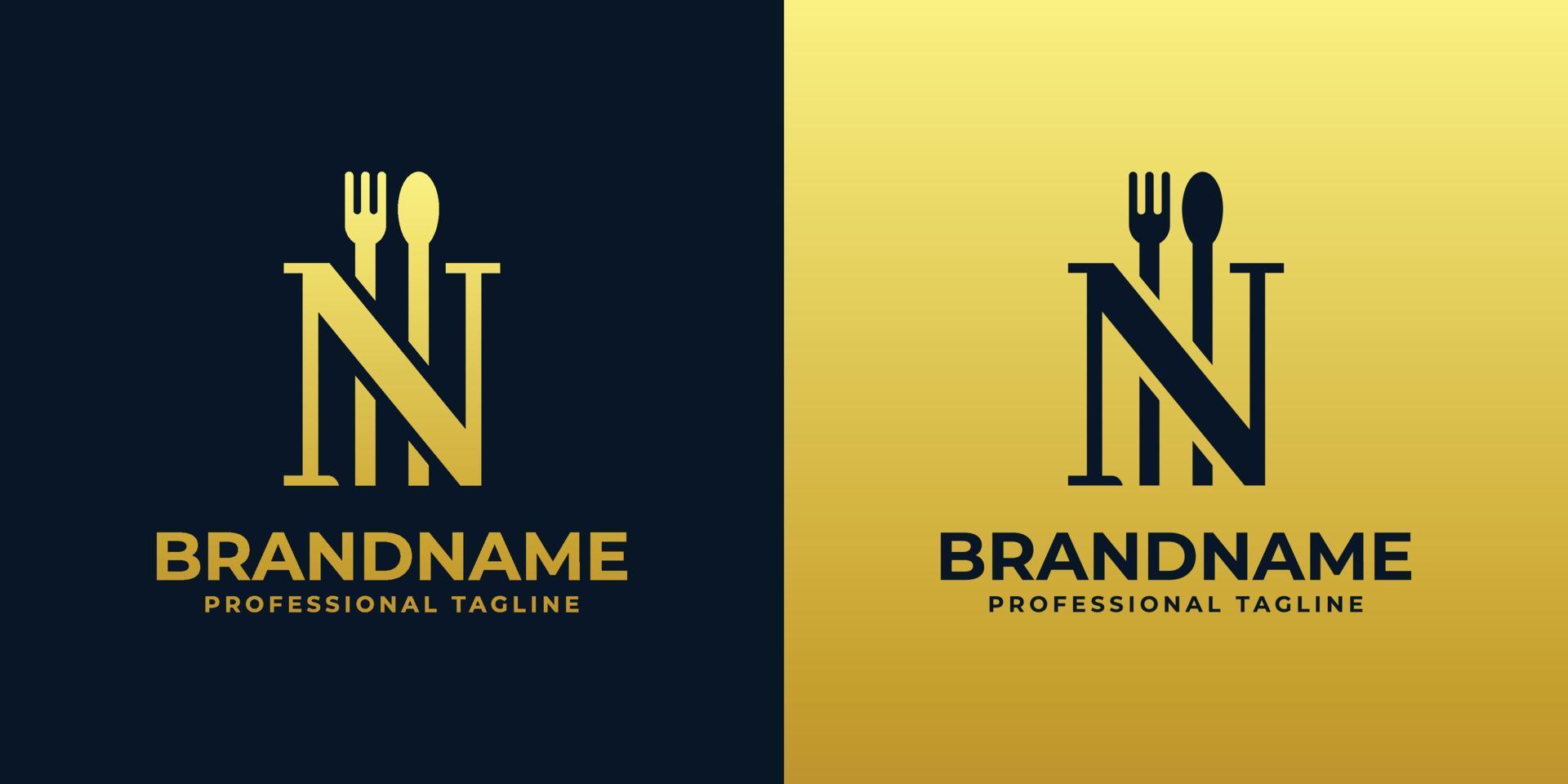 Letter n Restaurant Logo, geeignet für jedes Geschäft im Zusammenhang mit Restaurant, Café, Catering mit n Initialen. vektor