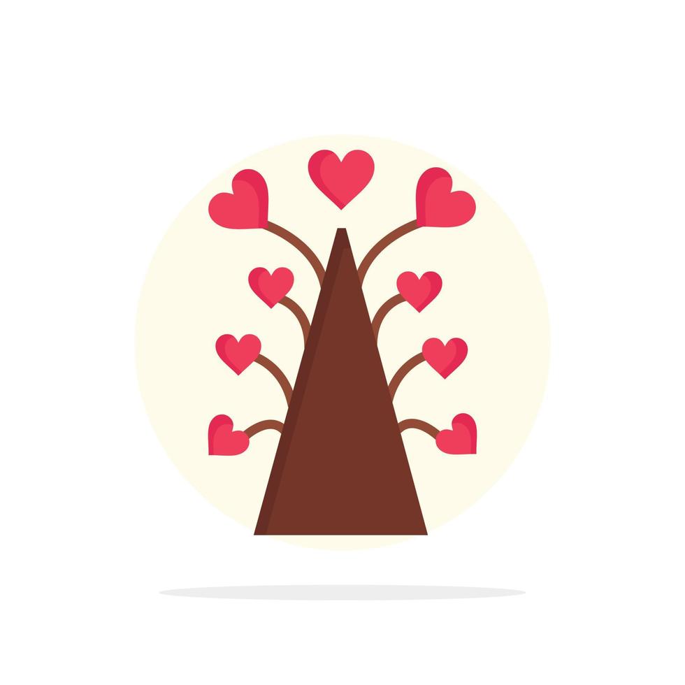 liebe baum herz valentine valentinstag abstrakt kreis hintergrund flache farbe symbol vektor