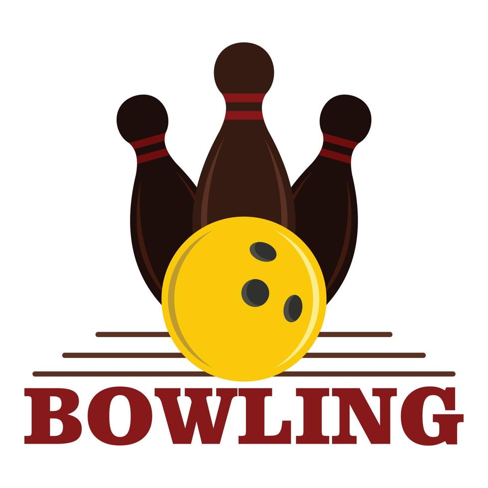 Bowlingspiel-Logo, flacher Stil vektor