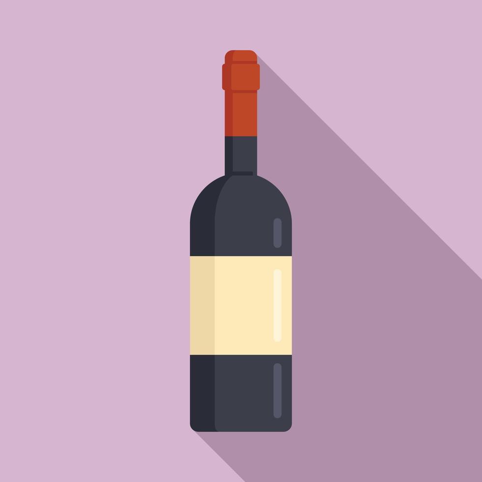 Symbol für italienische Weinflasche, flacher Stil vektor