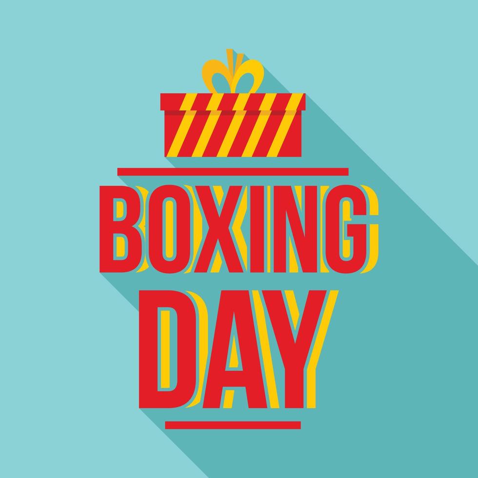 Happy Boxing Day Logo-Set, flacher Stil vektor