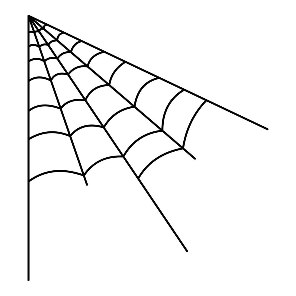 vinkel spindelnät ikon, översikt stil vektor