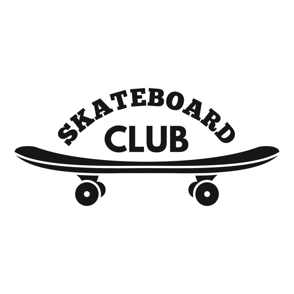 skateboard klubb logotyp, enkel stil vektor